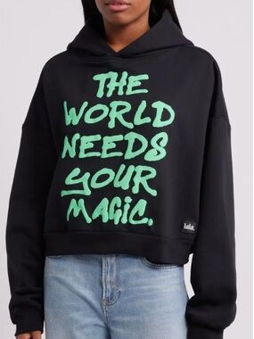 Dressed in Lala The World Needs Your Magic Cropped Hoodie